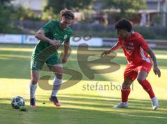 Landesliga - Saison 2026/27 - SV Manching - FC Memmingen II - Dominik Juric (Nr.19 - SV Manching) - Lopez Palomino Mario rot Memmingen - Foto: Meyer Jürgen
