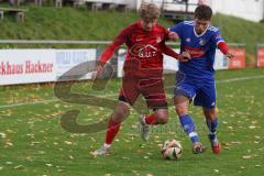 Kreisliga - Saison 2025/26- TSV Kösching - SV Zuchering - Leopold Fröhlich rot Zuchering - David Ostermeier blau Kösching - Foto: Meyer Jürgen