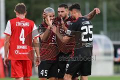 Testspiel; FC Ingolstadt 04 - FSV Zwickau; Thomas Rausch (45, FCI) Tor Jubel Treffer 2:0 mit Pascal Testroet (37, FCI) Arian Llugiqi (25, FCI)