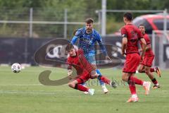 3. Liga; Testspiel; FC Ingolstadt 04 - 1. FC Heidenheim; Zweikampf Kampf um den Ball Frederik Christensen (11, FCI) Niehues Julian (16 HDH) Lukas Fröde (34, FCI) Marcel Costly (22, FCI)