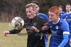 Freundschaftsspiel - Saison 2025/26 - SV Menning - SV Manching - Rainer Meisinger (Nr.8 - SV Manching) - Moritz Faigle blau Menning  - Foto: Meyer Jürgen