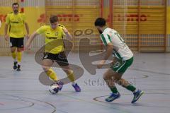 Lotto Bayern Hallencup - Lindenkreuzhalle Saison 2024/25 - FC Hitzhofen - SV Manching - Felix Bogner gelb Hitzhofen - Rayen Kouki grün Manching - Foto: Meyer Jürgen