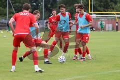 Bayernliga Nord - Saison 2023/2024 - FC Ingolstadt 04 - VFB Eichstätt - Die Spieler beim warm machen - Foto: Meyer Jürgen