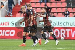 3. Liga; FC Ingolstadt 04 - Rot-Weiss Essen; Tor Jubel Treffer Jonas Scholz (15, FCI) Benjamin Kanuric (37 FCI) Max Plath (14 FCI)