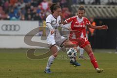 DFB -Pokal Frauen - Saison 2025/26 - FC Ingolstadt 04 Frauen - FC Bayern München - Stefanie Reischmann (Nr.24 - FC Ingolstadt Frauen I) - Caruso Arianna rot Bayern - Foto: Meyer Jürgen