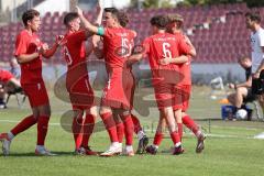 Bayernliga Nord - Saison 2023/2024 - FC Ingolstadt 04 - FC Coburg - Deer 1:0 Führungstreffer durch Leon Nuhanovic rot FCI - jubel - Foto: Meyer Jürgen