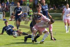 Verbands Pokal- Saison 2025/26 - TV Münchsmünster - SpVgg Ansbach - Patrick Kroiß rosa Ansbach - Leo Kreitmayer blau M´münster - Foto: Meyer Jürgen