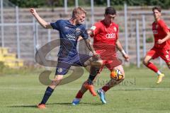 A - Junioren Bundesliga -  Saison 2023/2024 - FC Ingolstadt 04 - FSV Mainz 05 - Ognjen Draculic rot FCI - Jason Amann Mainz - Foto: Meyer Jürgen