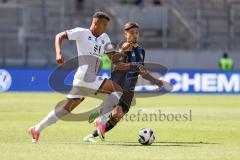 3. Liga; 1. FC Saarbrücken - FC Ingolstadt 04 - Zweikampf Kampf um den Ball Marcel Costly (22, FCI) Naifi Amine (25 FCS)