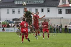 Toto - Pokal - Saison 2024/25 - TSV Lohr - FC Ingolstadt 04 - Sebastian Gronning (Nr.11 - FCI) schiesst ein Tor - jubel -  - Julian Genheimer (Nr.6 - TSV Lohr) - Florian Copacian (Nr.13 - TSV Lohr) -  - Foto: Meyer Jürgen