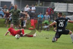 Toto - Pokal - Saison 2024/25 - TSV Lohr - FC Ingolstadt 04 - Maximilian Dittgen (Nr.10 - FCI) - Ardit Bytyqi (Nr.10 - TSV Lohr)- Torwart Andreas Jetzlaff (Nr.26 - TSV Lohr) - Foto: Meyer Jürgen