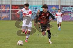 A-Junioren Bundesliga -  Saison 2026/27 - FC Ingolstadt 04 - VFB Stuttgart - Contento Arcangelo rot FCI - Zarella Gabriel weiss Stuttgart -  Foto: Meyer Jürgen