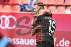 3. Liga; FC Ingolstadt 04 - SSV Ulm 1846; Tor Jubel Treffer 3:0 Jannik Mause (7, FCI) mit Mladen Cvjetinovic (19, FCI)