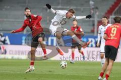 3. Liga; SV Wehen Wiesbaden - FC Ingolstadt 04; Zweikampf Kampf um den Ball Kiomourtzoglou Orestis (14 SVWW) Benjamin Kanuric (8, FCI)