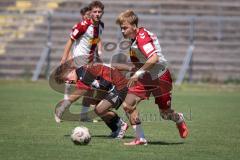 A-Junioren Bundesliga  - Saison 2026/27 - A-Junioren - FC Ingolstadt 04 - Jahn Regensburg - Luca Stark rot FCI - Maximilian Dobler weiss Regensburg - Foto: Meyer Jürgen