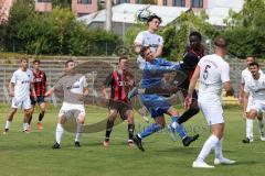 Bayernliga Nord - Saison 2024/25 - FC Ingolstadt 04 II - TSV Karlburg - Leon Zwickl Torwart Karlsburg - Jan Martin weiss Karlsburg - Jason Osei Tutu (Nr.11 - FCI U21) - - XXXXX - Foto: Meyer Jürgen