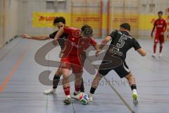 Lotto Bayern Hallencup - Finale - Lindenkreuzhalle Saison 2024/25 - FC Türk Sport Garching - Türk SV Ingolstadt - Dardan Berisha schwarz Türk Sport Garching - Abdulhamit Zorlu schwarz Türk Sport Garching - Anil Kayrancioglu rot Türk Ing. -  - Foto: Meyer 