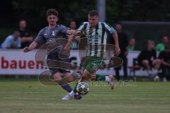 Landesliga - Saison 2025/26 - SV Manching - FC Stätzling - Sebastian Graßl (Nr.10 - SV Manching) - Mert Sert grau FC Stätzling  - Foto: Meyer Jürgen