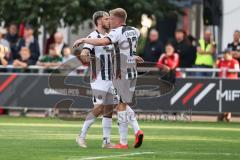 Toto-Pokal - VfB Forstinning - FC Ingolstadt 04; Tor Jubel Treffer Lars Lokotsch (13, FCI) Linus Rosenlöcher (19, FCI)