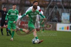 Bezirksliga - Saison 2025/26 - FC Gerolfing - DJK München - David Wendrich (Nr.14 - FC Gerolfing) - Florian Morina weiss München - Foto: Meyer Jürgen