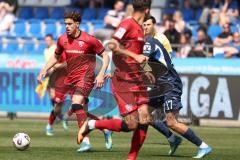 3. Liga - Saison 2025/26 - TSG Hoffenheim II - FC Ingolstadt 04  - Dennis Kaygin (Nr.10 - FCI) - Luis Engels (Nr.17 - TSG Hoffenheim II) - Foto: Meyer Jürgen