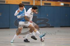 Hallenturnier MTV Ingolstadt - Saison 2025/26 - MTV Ingolstadt - Reichertshofen - Julian Wolf  blau MTV - Efe Bulut weiss Reichertshofen - Foto: Meyer Jürgen