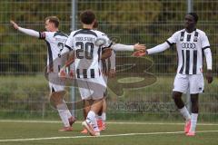 Bayernliga Nord - Saison 2026/27 - FC Ingolstadt 04 II - SV Fortuna Regensburg - Der 1:0 Führungstreffer durch Manuel Distl weiss FCI - jubel - XXXXX -  Foto: Meyer Jürgen
