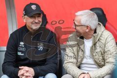 3. Liga; FC Ingolstadt 04 - Rot-Weiss Essen; vor dem Spiel CheftrainerAchim Beierlorzer mit Sportdirektor Harald Gärtner (FCI)