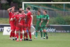 Landesliga - Saison 2024/25 - SV Manching - FSV Pfaffenhofen - Der 1:1 Ausgleichstreffer durch Jonas Redl rot Pfaffenhofen  - jubel- - Foto: Meyer Jürgen