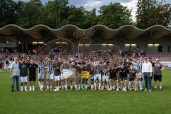 Toto Pokal; FC Memmingen - FC Ingolstadt 04, 2. Runde; Scheckübergabe, Siegerbild Lotto