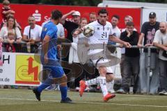 Toto - Pokal - Saison 2024/25 - DJK Hein - FC Ingolstadt 04 -  - Ognjen Drakulic (Nr.30 - FCI) - Markus Horr (Nr.5 - DJK Hain) - Foto: Meyer Jürgen