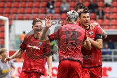 3. Liga; FC Ingolstadt 04 - SSV Jahn Regensburg; Tor Jubel Treffer Max Besuschkow (17, FCI) Lukas Fröde (34, FCI) Linus Rosenlöcher (19, FCI) Frederik Christensen (11, FCI)