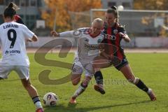 2. Bundesliga Frauen - Saison 2025/26 - FC Ingolstadt 04 Frauen - Eintracht Frankfurt II - Jenny Beyer (Nr.8 - FC Ingolstadt Frauen I) - Bednorz Keira weiss Frankfurt - Foto: Meyer Jürgen