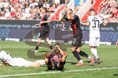 3. Liga; FC Ingolstadt 04 - TSV 1860 München; ärgert sich Torschuß knapp vorbei Pascal Testroet (37, FCI) am Boden, Mladen Cvjetinovic (19, FCI) Frey Marlon (37 TSV)