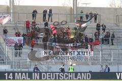 2024_1_27 - 3. Liga - Saison 2023/24 - 1. FC Saarbrücken - FC Ingolstadt 04 -  - Mitgereiste Fans aus Ingolstadt - Banner - Choreo -  - XXXXX - Foto: Meyer Jürgen