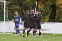 Bezirksliga - Saison 2025/26 - TSV Ober./Unterhaunstadt -  TSV Gaimersheim - Der 0:1 Führungstreffer durch Domenic Raimann (Nr.26 - TSV Gaimersheim) - Ali Cakmakci Torwart Ober/Unterh.stadt - jubel - Luca Mancini (Nr.21 - TSV Gaimersheim) - Foto: Meyer Jü