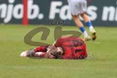 3. Liga - Saison 2025/26 - FC Ingolstadt 04 - Energie Cottbus - Linus Rosenlöcher (Nr.19 - FCI) verletzt am boden - XXXXX - Foto: Meyer Jürgen