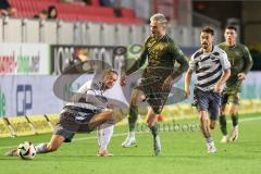 3. Liga; SV Sandhausen - FC Ingolstadt 04; Dennis Borkowski (7, FCI) Ehlich Christoph (3 SVS) Greil Patrick (24 SVS) am Boden