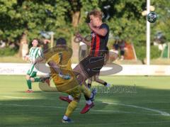 Landesliga - Freundschaftsspiel - Saison 2026/27 - SV Manching - FC Ingolstadt 04 II - Torwart Sebastian Steger (Nr.1 - SV Manching) -Alik Streck (Nr.19 - FCI II)- Foto: Meyer Jürgen