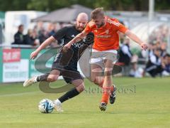 Relegation zur Kreisklasse - Saison 2025/26 - TSV Gaimersheim II - SC Irgertsheim  - Moritz Heckl schwarz Gaimersheim  - Manuel Rensen orange Irgertsheim - Foto: Meyer Jürgen