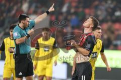 3. Liga; FC Ingolstadt 04 - Borussia Dortmund II; Tor wurde nicht gegeben, ärgert sich, Sebastian Grönning (11, FCI)