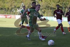 Kreisliga - Saison 2023/2024 - FC Gerolfing - Türk SV Ingolstadt - Lukas Achhammer grün Gerolfing - Aytac Mandaci rot Türk SV - Foto: Meyer Jürgen