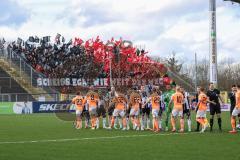 3. Liga; SSV Ulm 1846 - FC Ingolstadt 04; vor dem Spiel Fan Fankurve Banner Fahnen Spruchband