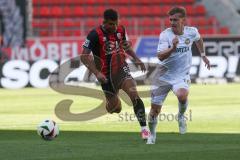 3. Liga - Saison 2024/25 - FC Ingolstadt 04 - SV Wehen Wiesbaden - Marcel Costly (Nr.22 - FCI) - Fabian  Greilinger (Nr.18 - SV Wehen Wiesbaden) - Foto: Meyer Jürgen
