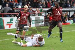 3.Liga - Saison 2023/2024 - SC Verl - FC Ingolstadt 04 - Thomas Rausch (Nr.45 - FCI) - Daouda Beleme (Nr.9 - FCI) -  - Foto: Meyer Jürgen