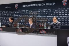3. Liga; FC Ingolstadt 04 - Neue Trainerin, Pressekonferenz, Cheftrainerin Sabrina Wittman (FCI) Sportdirektor Ivica Grlic  (FCI) Pressesprecherin Kristina Richter (FCI)