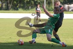 Landesliga - Saison 2024/25 - SV Manching - TSV Schwabmünchen - Rainer Meisinger (Nr.8 - SV Manching) - Uhde Tim #8 schwarz Schwabmünchen
 - Foto: Meyer Jürgen