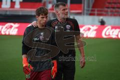 3. Liga - Saison 2026/27 - FC Ingolstadt 04 - Alemannia Aachen - Torwart David Klein (Nr.47 - FCI) - Torwarttrainer Alexander Kunze (FCI) - Foto: Meyer Jürgen