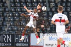 3. Liga - Saison 2025/26 - VFB Stuttgart II - FC Ingolstadt 04  - Jonas Scholz (Nr.15 - FC Ingolstadt 04) - Mohamed Sankoh (Nr.44 - VFB Stuttgart II) - Foto: Meyer Jürgen