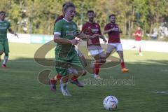 Kreisliga - Saison 2023/2024 - FC Gerolfing - Türk SV Ingolstadt - Lukas Achhammer grün Gerolfing - Aytac Mandaci rot Türk SV - Foto: Meyer Jürgen